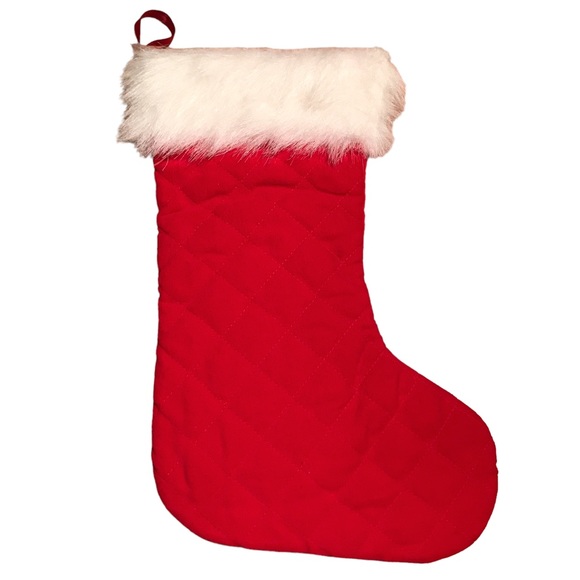 Vintage Quilted Sequin Santa Animals Pets Christmas Stocking Fur Cuff 18" Kitsch - Picture 7 of 14